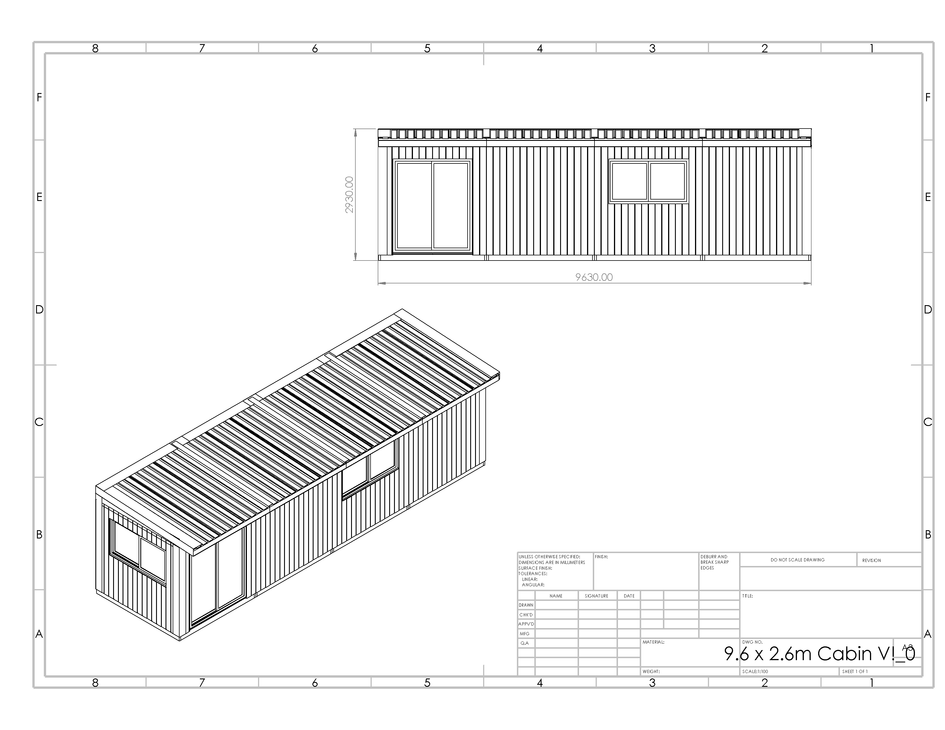 Kākāpō Cabin 9.6m x 2.8m